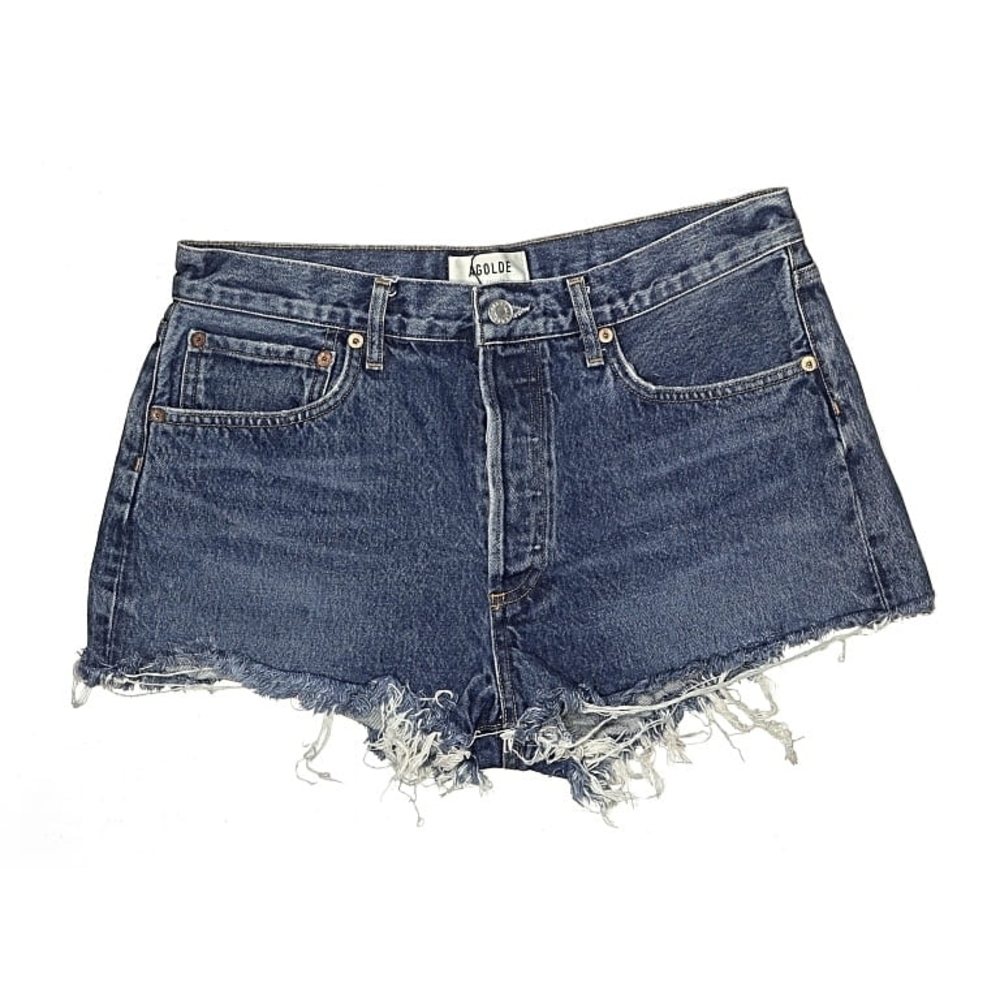 Agolde Distressed Cutoff Blue Jean Shorts